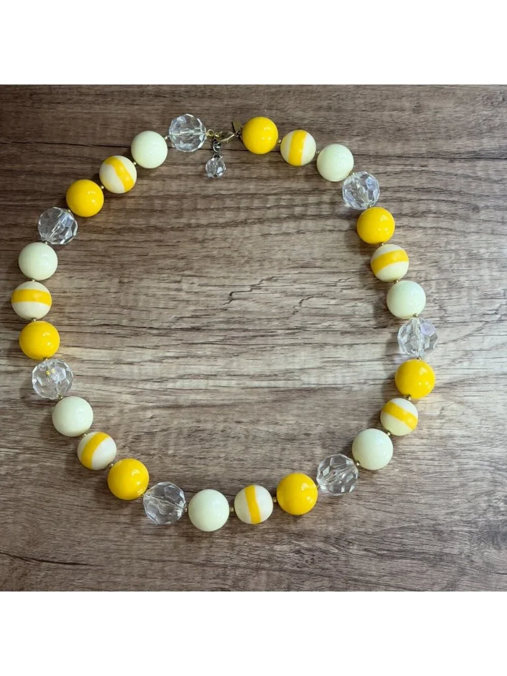 Kate Spade Have a Ball Yellow Stripe Gumball Bauble Bead Statement Necklace 28